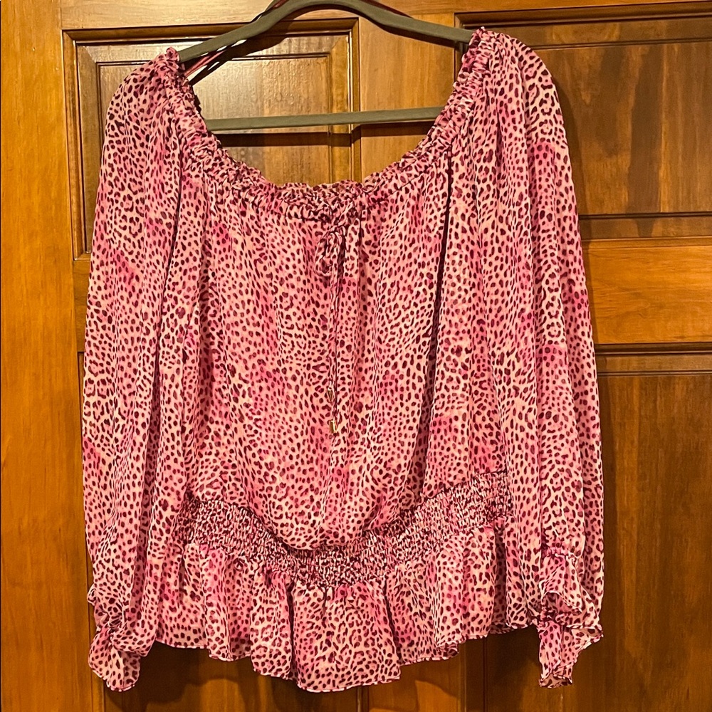 INC Pink Leopard Print Women's Top